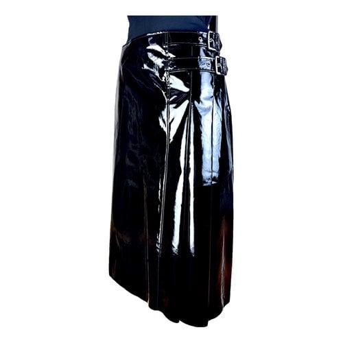 Pre-owned Gucci Vinyl Mid-length Skirt In Black