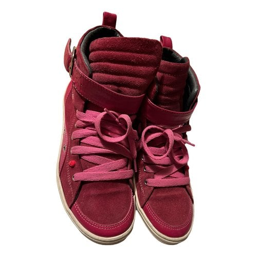 Pre-owned Zadig & Voltaire Leather Trainers In Pink