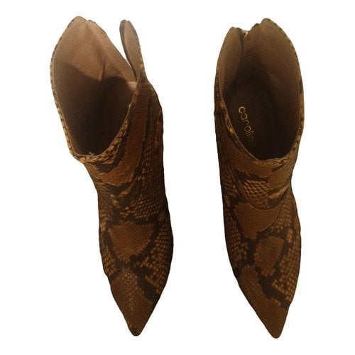 Pre-owned Caroline Biss Leather Boots In Brown