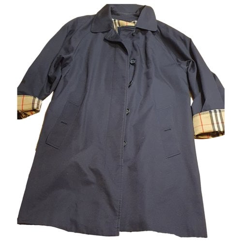 Pre-owned Burberry Camden Trench Coat In Blue
