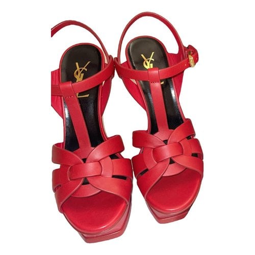 Pre-owned Saint Laurent Leather Heels In Red