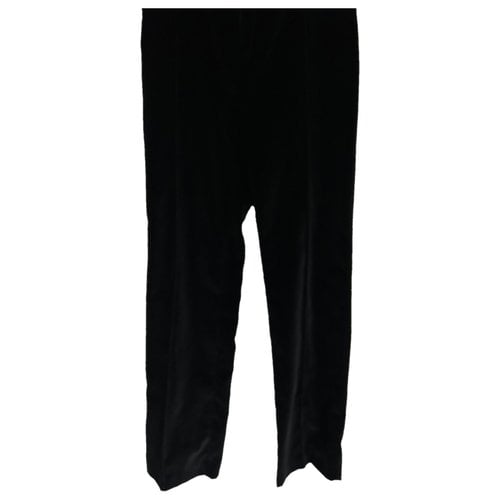 Pre-owned Lisou Velvet Straight Pants In Black