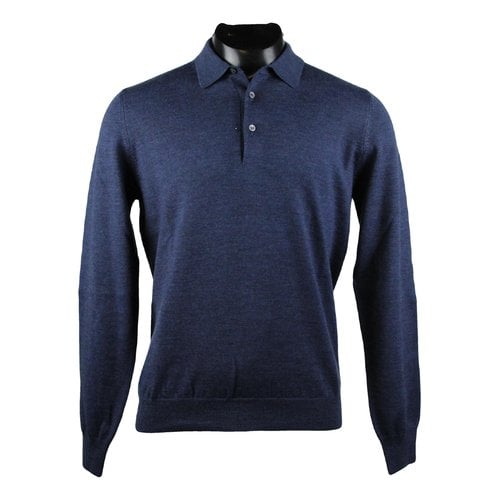 Pre-owned Gran Sasso Wool Pull In Blue
