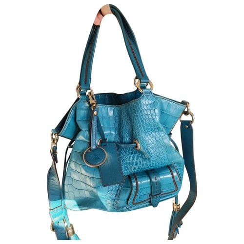 Pre-owned Lancel 1er Flirt Leather Crossbody Bag In Blue