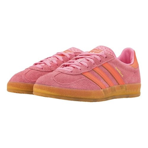 Pre-owned Adidas Originals Gazelle Leather Trainers In Pink