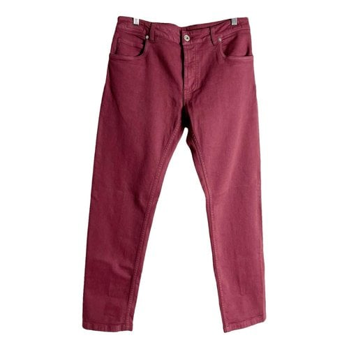 Pre-owned Eleventy Trousers In Burgundy