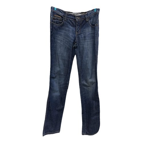 Pre-owned Moschino Slim Pants In Blue