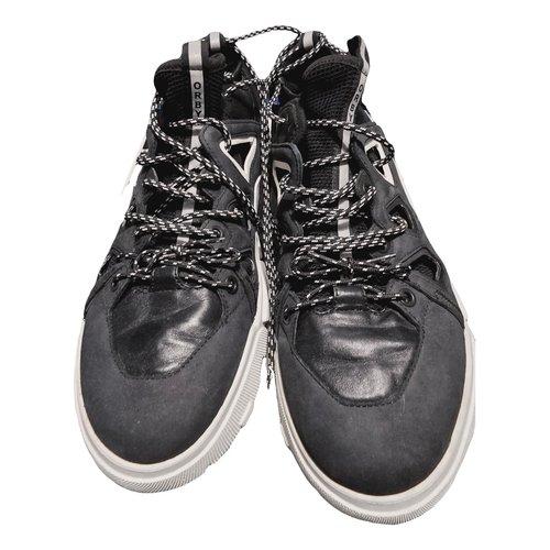 Pre-owned Mcq By Alexander Mcqueen Leather Low Trainers In Black