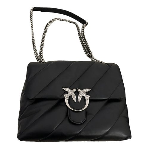 Pre-owned Pinko Love Bag Leather Handbag In Black