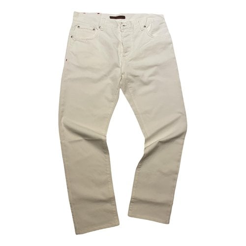 Pre-owned Isaia Straight Jeans In White