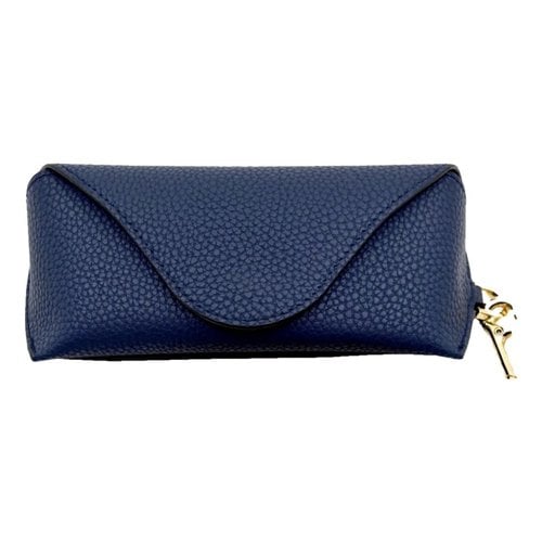 Pre-owned Loewe Leather Purse In Navy