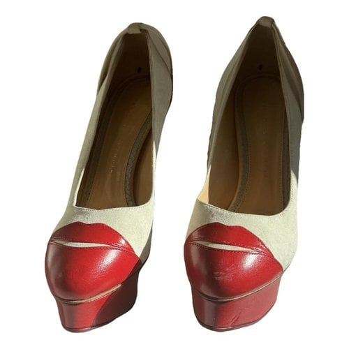Pre-owned Charlotte Olympia Dolly Leather Heels In White
