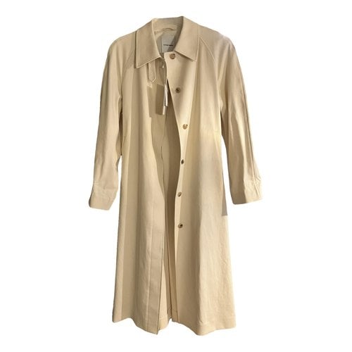 Pre-owned Le 17 Septembre Wool Trench Coat In Ecru