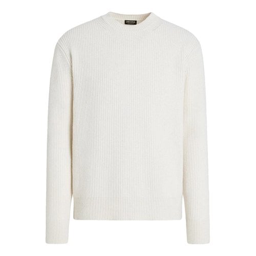Pre-owned Zegna Cashmere Pull In White