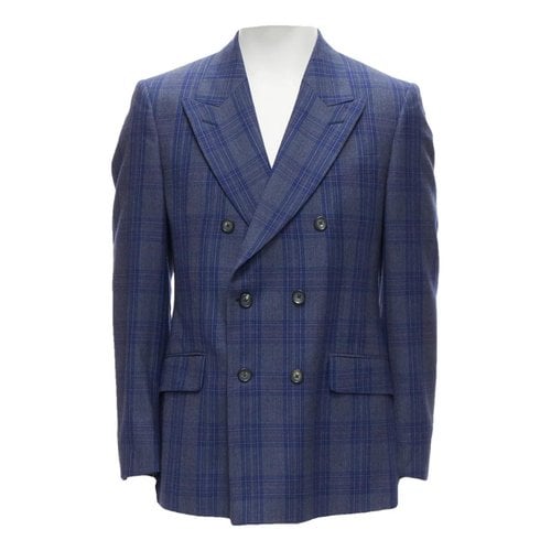Pre-owned Alexander Mcqueen Wool Jacket In Blue