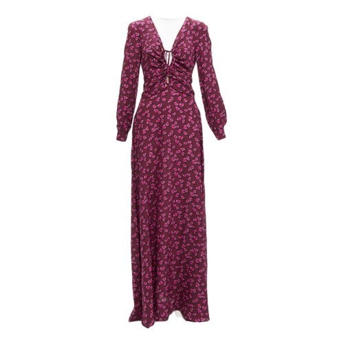 Pre-owned Gucci Silk Mid-length Dress In Burgundy