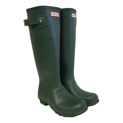 Pre-owned Hunter Boots In Green