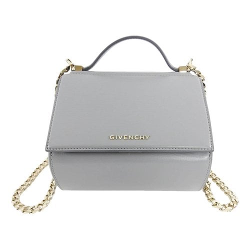 Pre-owned Givenchy Pandora Box Leather Crossbody Bag In Grey