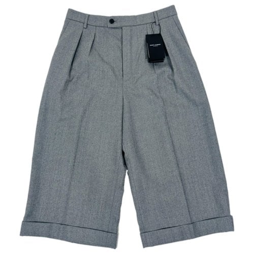 Pre-owned Saint Laurent Wool Short Pants In Grey