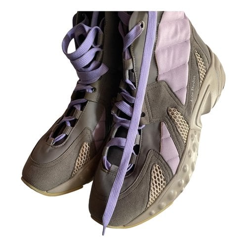 Pre-owned Acne Studios Lace Ups In Purple