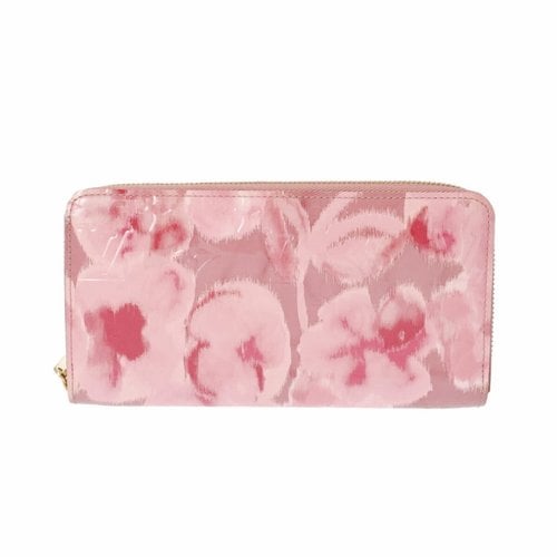 Pre-owned Louis Vuitton Zippy Patent Leather Wallet In Pink