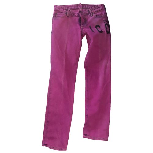 Pre-owned Dsquared2 Straight Pants In Pink