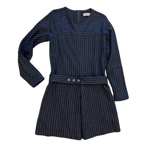 Pre-owned See By Chloé Wool Mini Dress In Navy