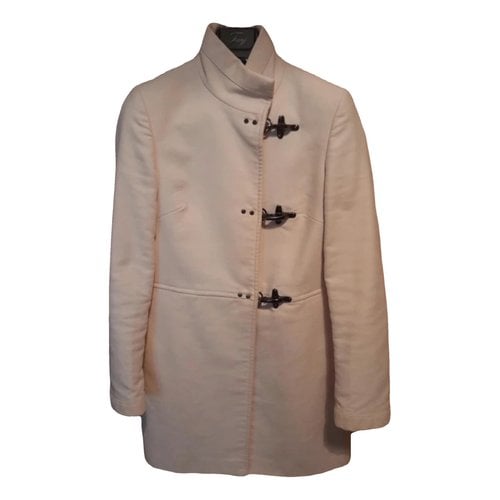 Pre-owned Fay Wool Coat In White