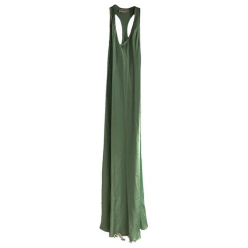 Pre-owned Victoria Beckham Silk Maxi Dress In Green