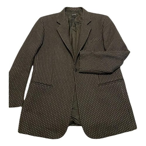 Pre-owned Giorgio Armani Wool Coat In Brown