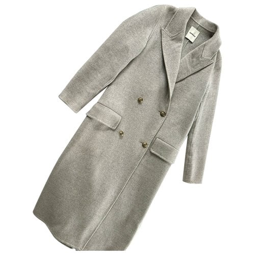 Pre-owned Sandro Wool Coat In Grey