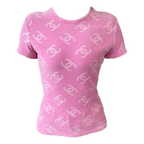 Pre-owned Chanel Velvet T-shirt In Pink