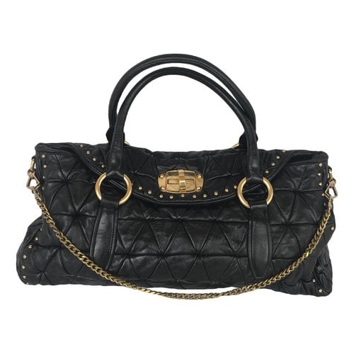 Pre-owned Miu Miu Leather Handbag In Black