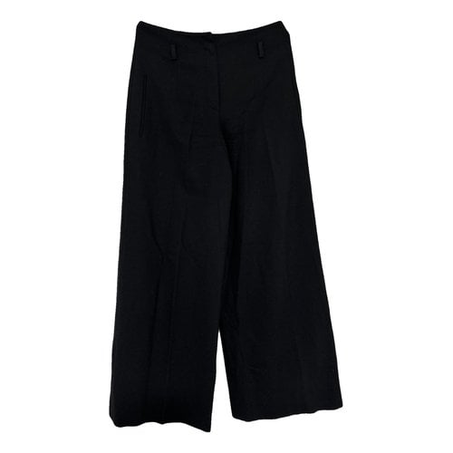 Pre-owned Kenzo Wool Large Pants In Black