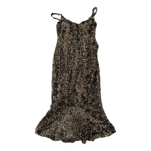 Pre-owned Versace Glitter Mid-length Dress In Gold