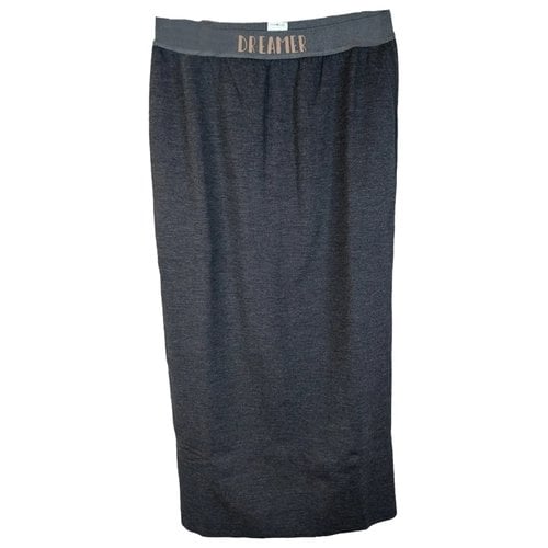 Pre-owned Brunello Cucinelli Wool Maxi Skirt In Anthracite