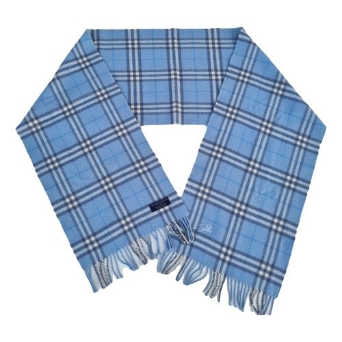 Pre-owned Burberry Wool Scarf In Blue