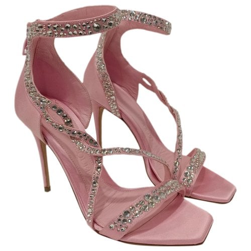 Pre-owned Alexander Mcqueen Cloth Sandals In Pink