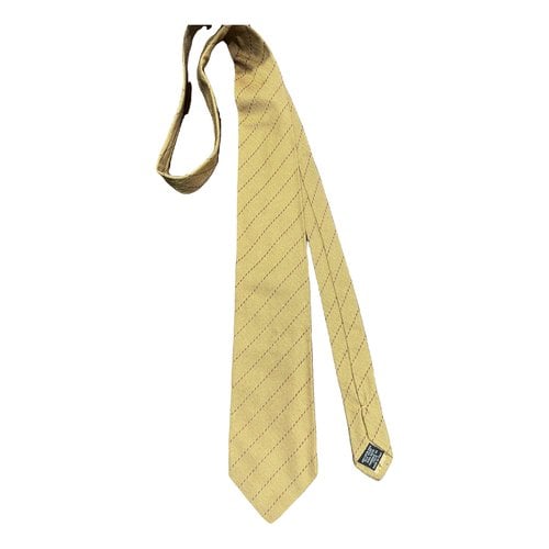 Pre-owned Saint Laurent Silk Tie In Yellow