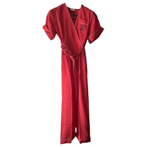 Pre-owned Fendi Silk Dress In Red