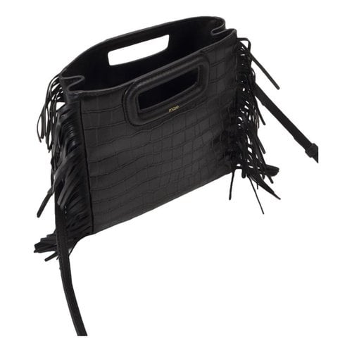 Pre-owned Maje Sac M Leather Handbag In Black