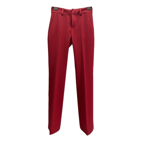 Pre-owned Dondup Wool Trousers In Red