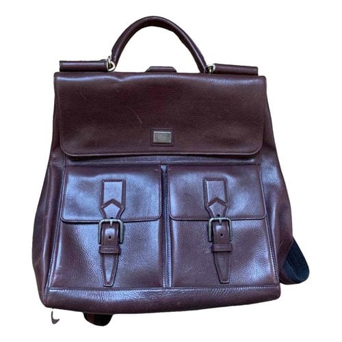 Pre-owned Dolce & Gabbana Leather Bag In Burgundy
