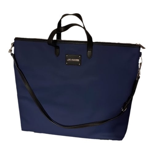 Pre-owned Moschino Love Leather Handbag In Blue