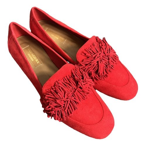 Pre-owned Aquazzura Wild Thing Ballet Flats In Red