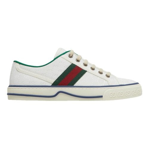 Pre-owned Gucci Cloth Trainers In White
