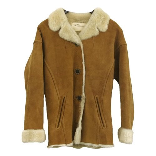 Pre-owned Isabel Marant Étoile Leather Coat In Camel