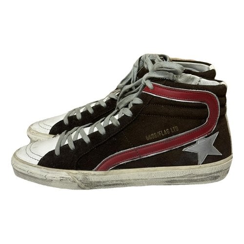 Pre-owned Golden Goose High Trainers In Brown