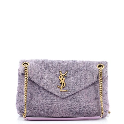 Pre-owned Saint Laurent Leather Handbag In Purple