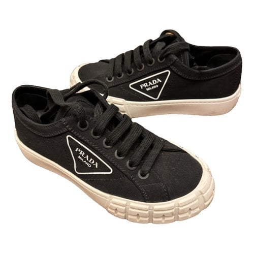Pre-owned Prada Cloth Trainers In Black
